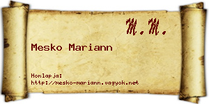 Mesko Mariann névjegykártya